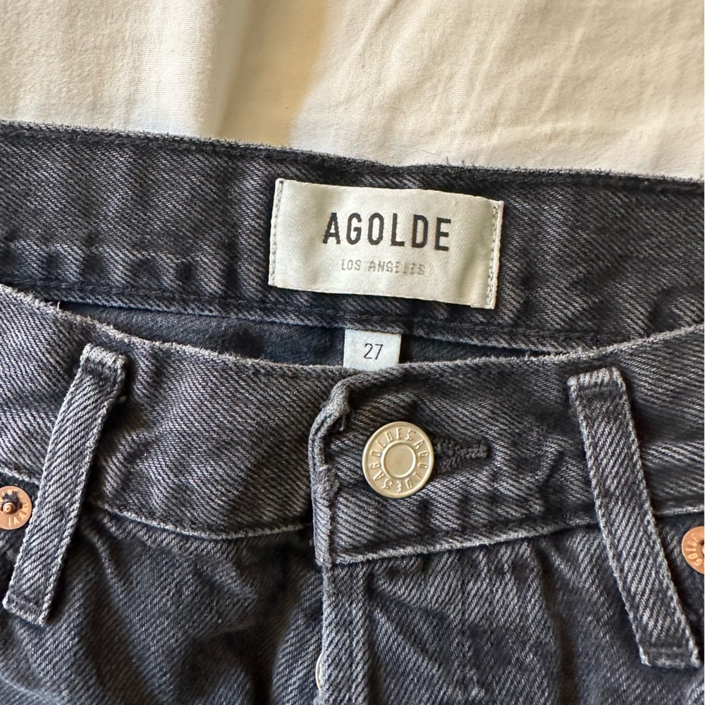 AGOLDE 90’s Pinch Waist Black Jeans with Rips